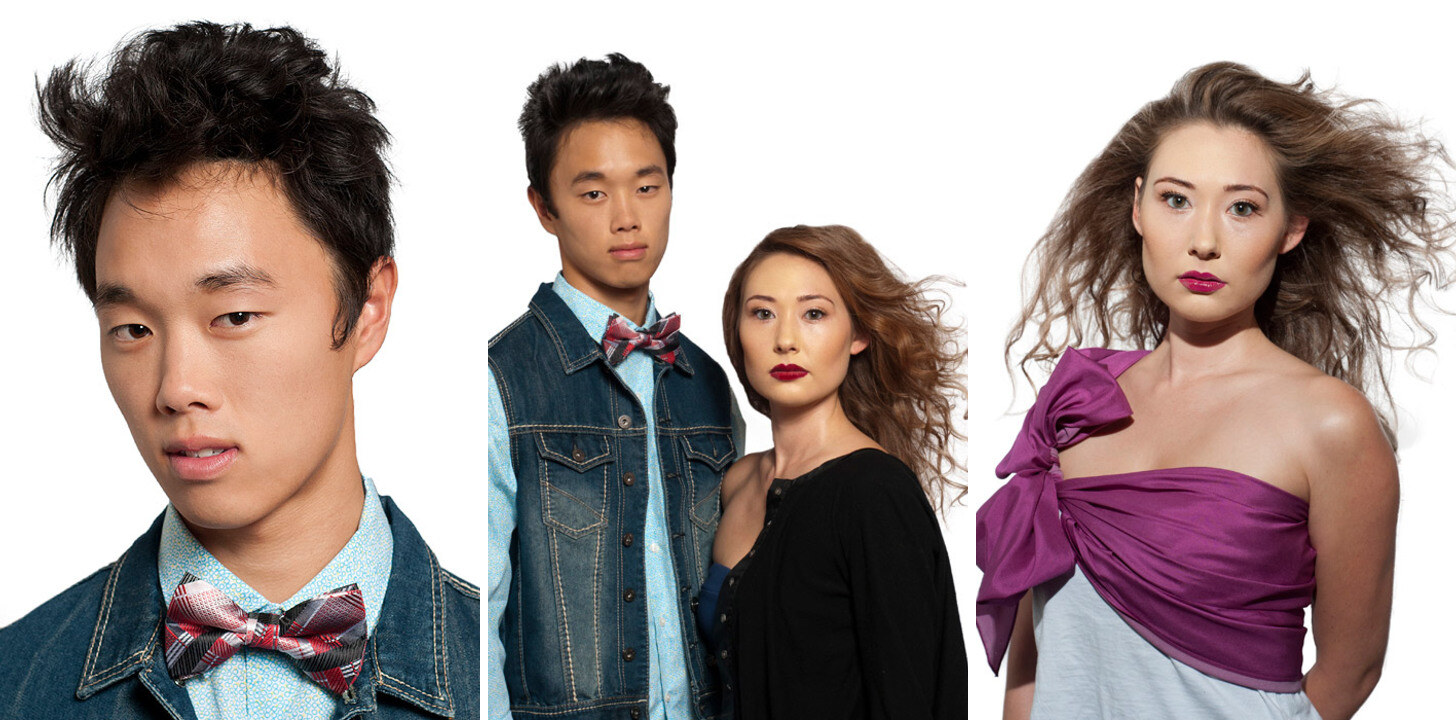 Asian hair by Behnaz: men’s textured cut, men’s and women’s editorial looks, and long tousled waves
